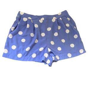 Forever 21 Blue Periwinkle Polka Dot Mid Rise Pleated Shorts